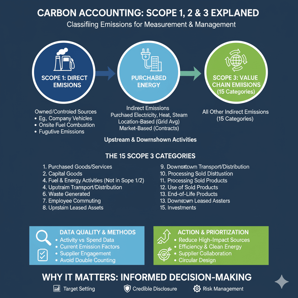 Comptabilité carbone : Explication des champs d'application 1, 2 et 3 2 champ d'application 1 2 3 expliqué